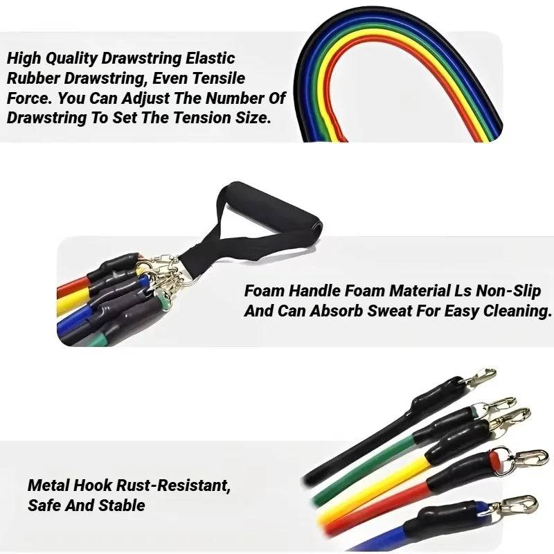 11-Piece Resistance Band Set with Accessories