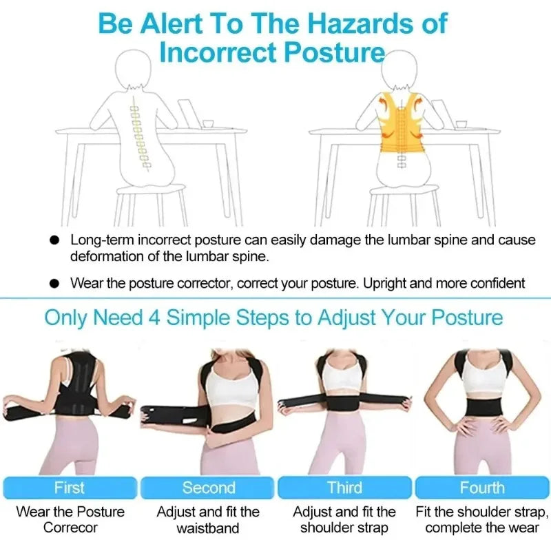 "Adjustable Back & Shoulder Posture Corrector Belt"